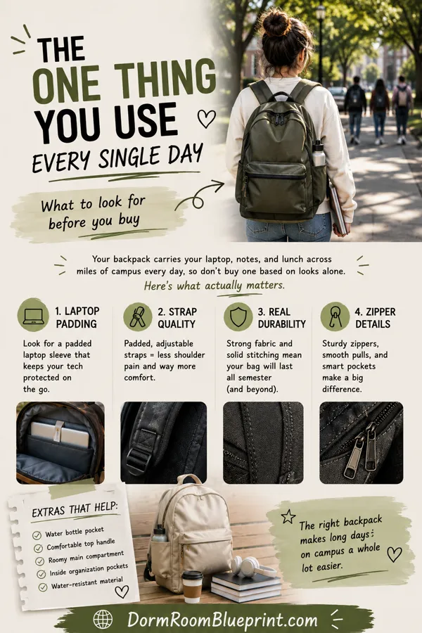 Pinterest graphic for: The Best Backpacks for College (What Actually Holds Up)