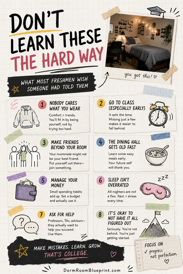 Pinterest graphic for: Common Freshman Mistakes (And How to Avoid Them)